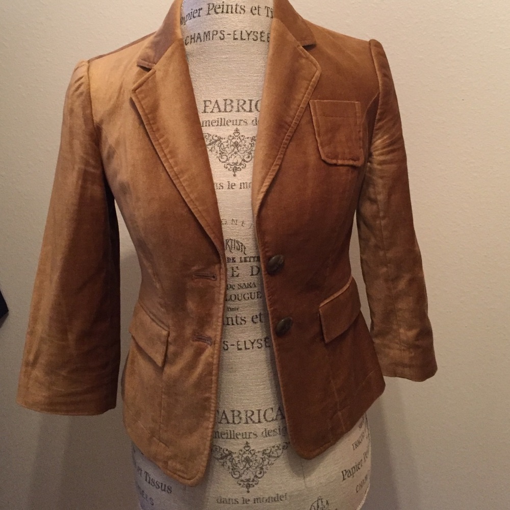 Mustard velvet blazer