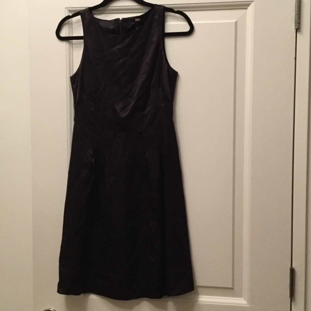 Banana Republic Dark Purple Silk A-Line Dress