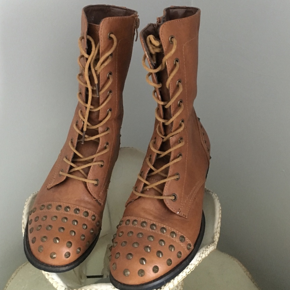 Light brown combat boots