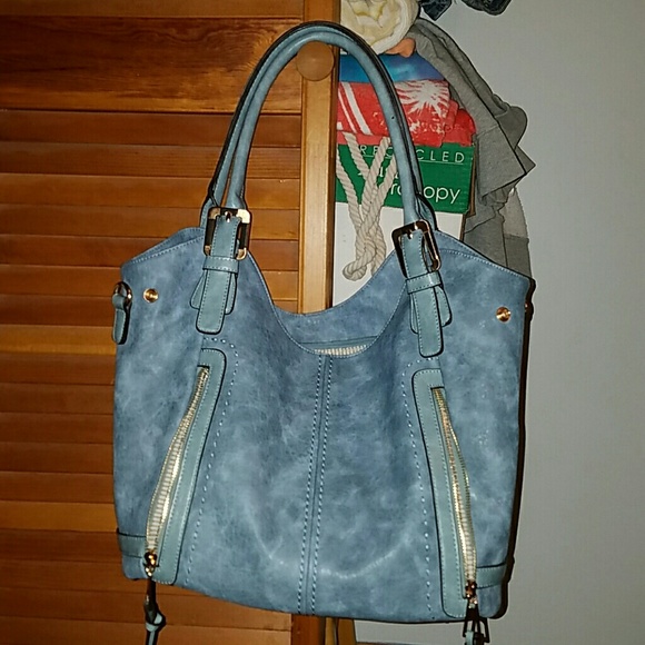 Handbags - Large Blue Shoulder Tote
