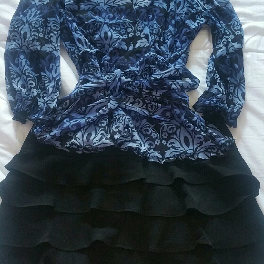 Women's  black ruffle skirt