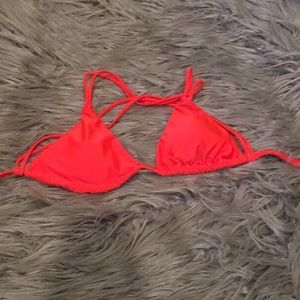 Strappy back red bikini top