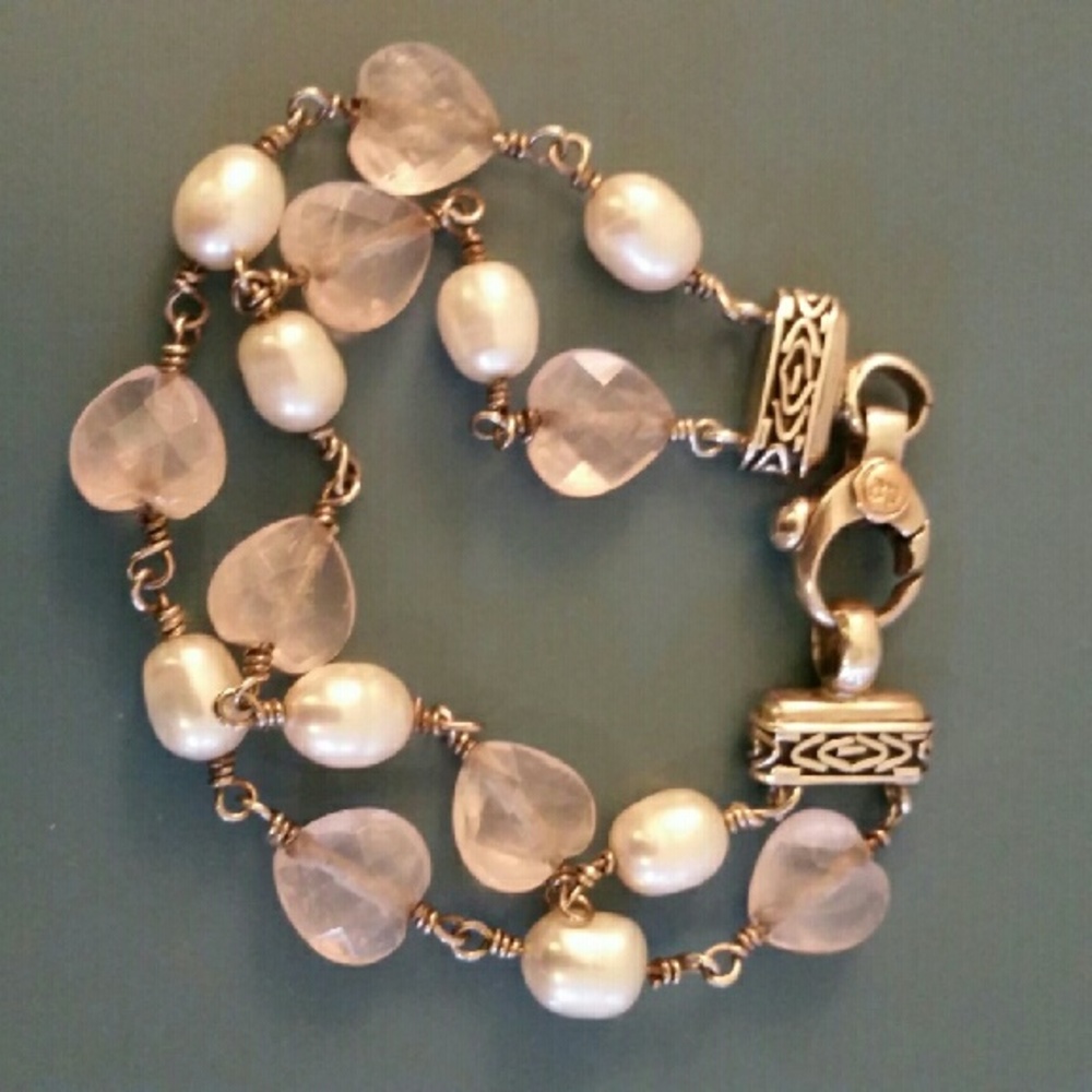 Sterling silver & gem bracelet