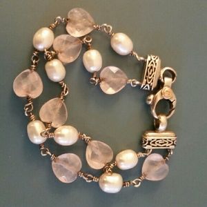 Sterling silver & gem bracelet