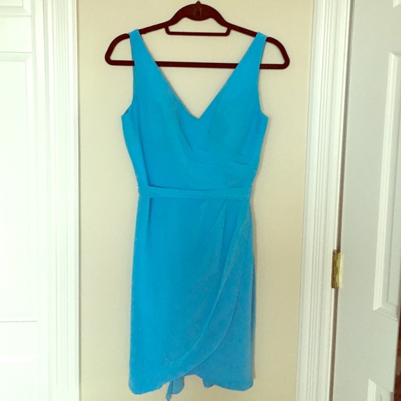 Beautiful turquoise chiffon bridesmaid dress - Picture 2 of 5