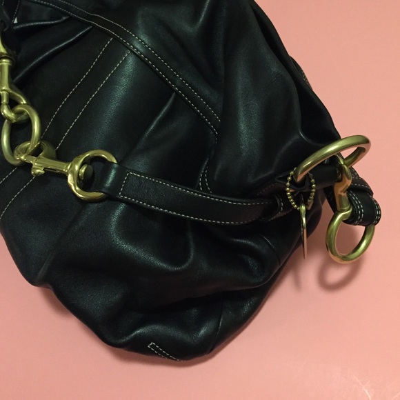 Coach Ergo Pleated Hobo Black Leather Shoulder Bag - Picture 2 of 4