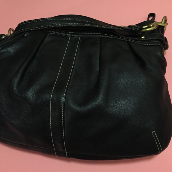 Coach Ergo Pleated Hobo Black Leather Shoulder Bag - Picture 3 of 4