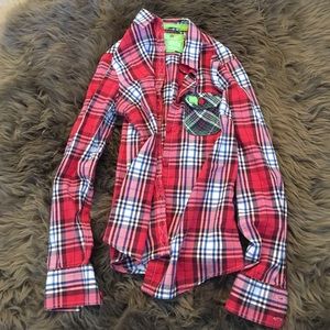 Red plaid Super Dry