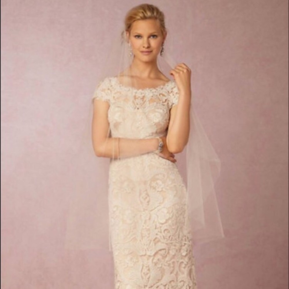 BHLDN anthropologie wedding dress Tadashi Shoji 0