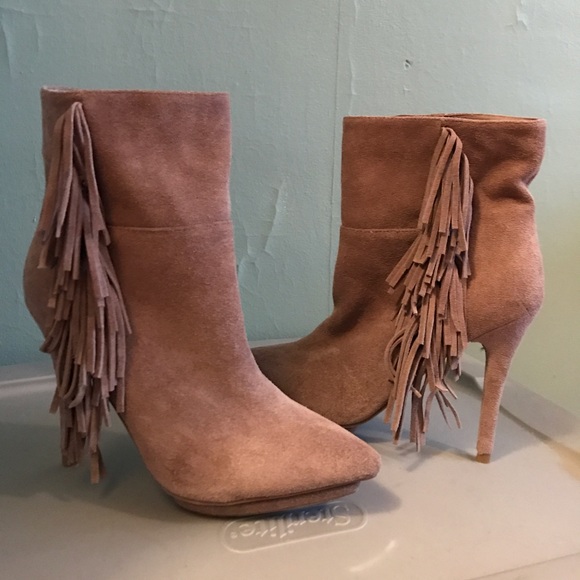 Jeffrey Campbell Shoes - Jeffery Campbell Fringe Sueded Booties 8