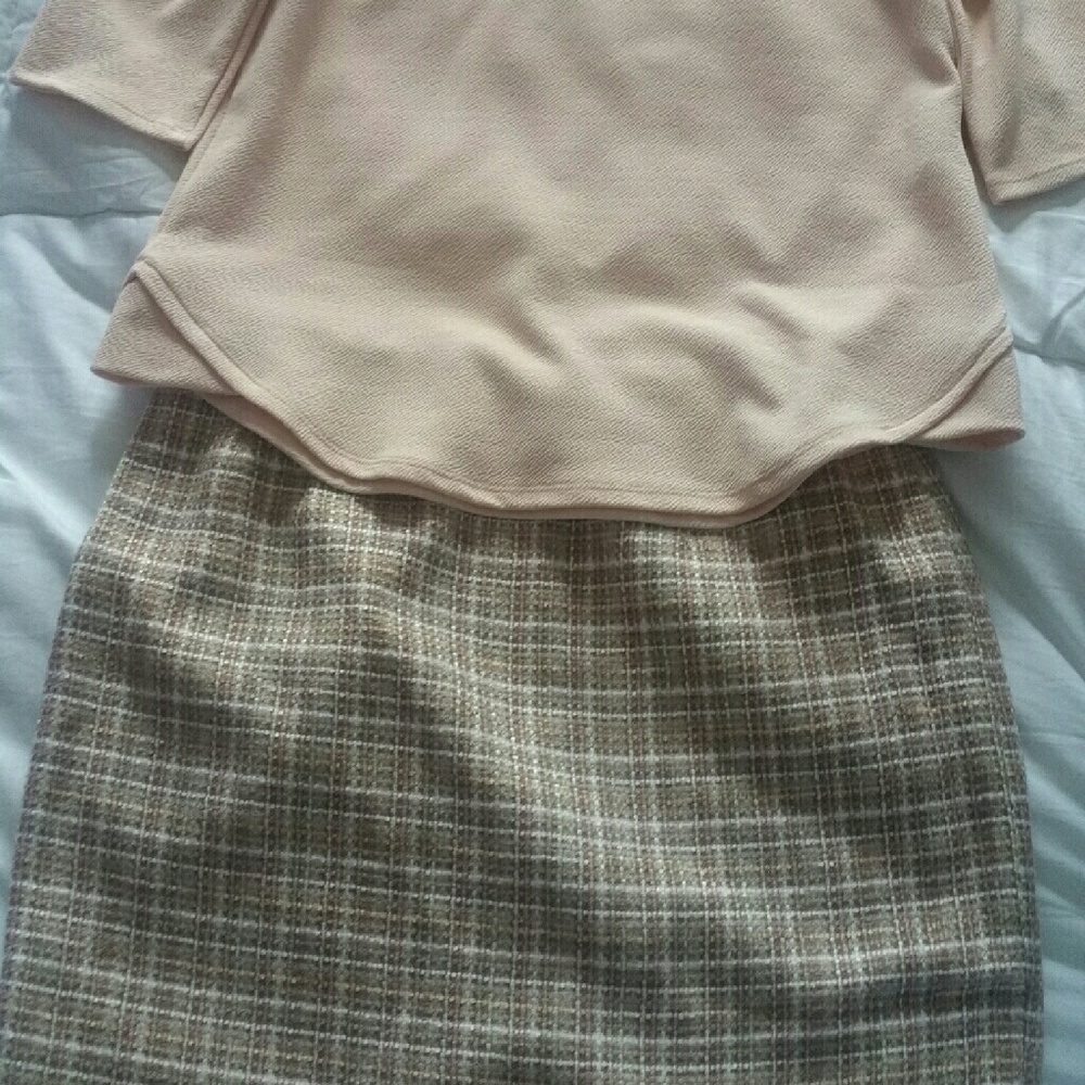 Women's  dress tweed fabriskirt/ pink/white/cream/