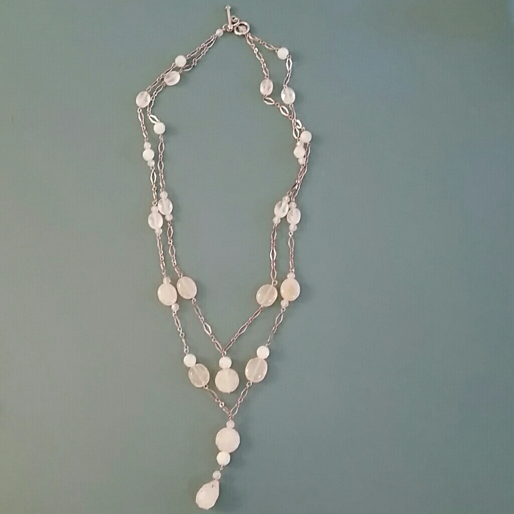 Silver gemstone necklace