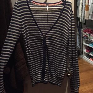 Navy/White Zipper Sweater