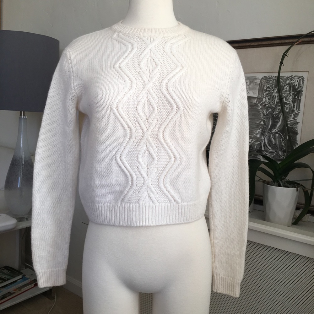 MIU MIU white crop sweater, AUTHENTIC! - Picture 1 of 8