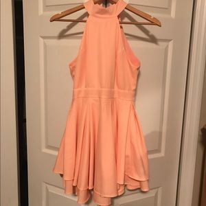 LuLus peach ruffled dress