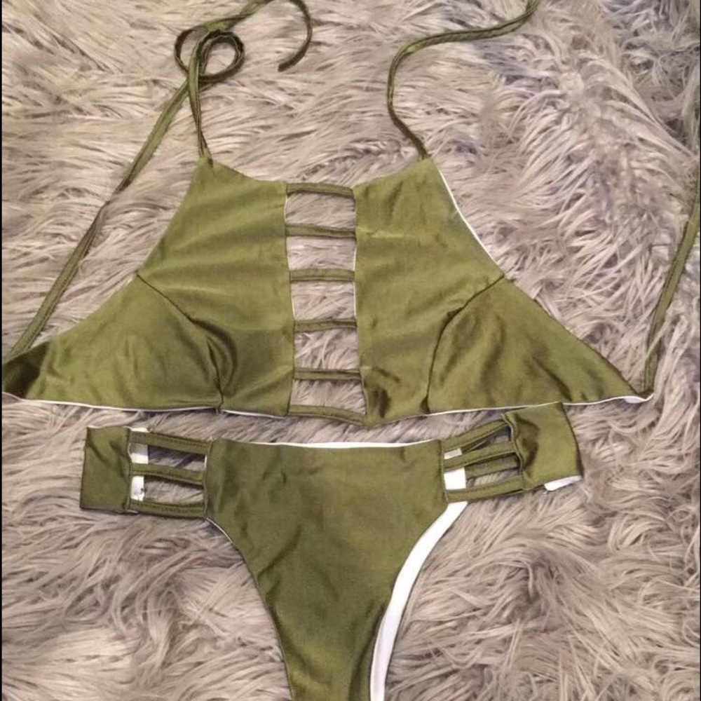 Olive green bikini set