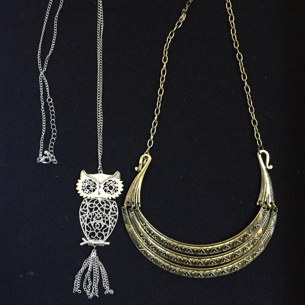 Pack 2: Vintage tribal necklace and owl