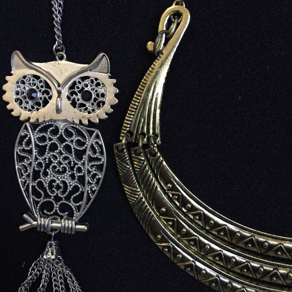 Pack 2: Vintage tribal necklace and owl - Picture 3 of 3