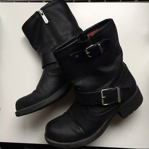 Faux leather boots