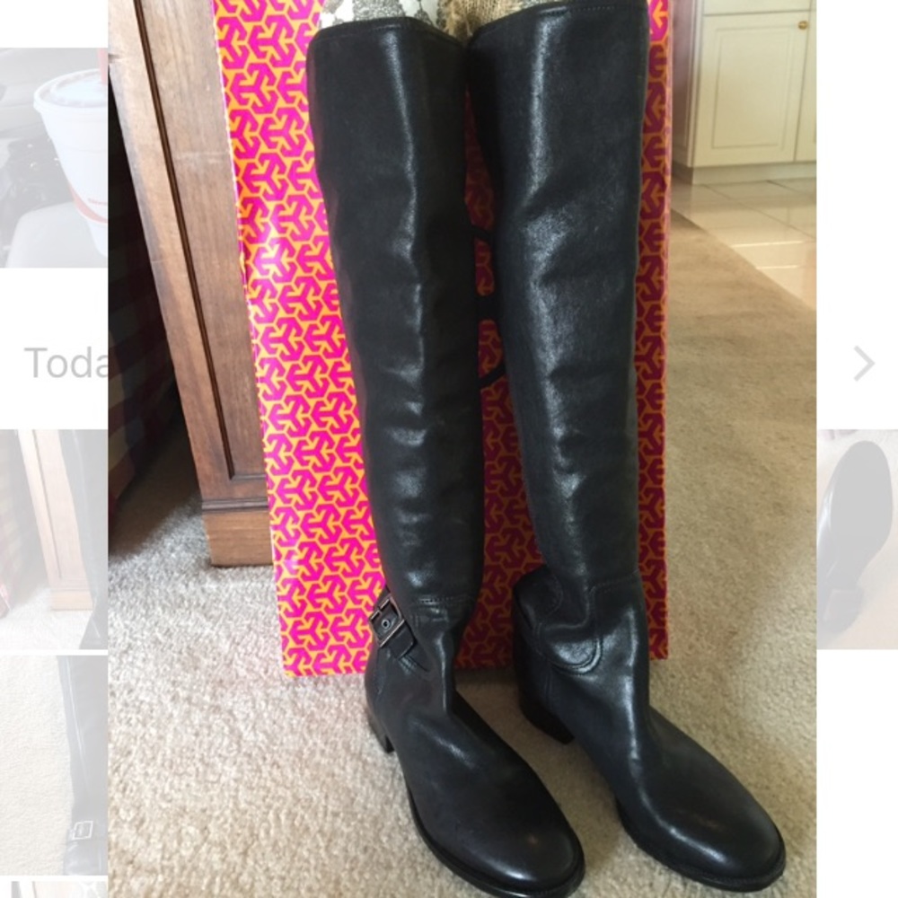 New in box black Tory Burch over the knee boots