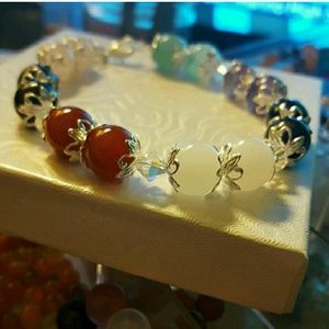 ⚘MULTI - GEMSTONE, SWAROVSKI & SILVER BRACELET