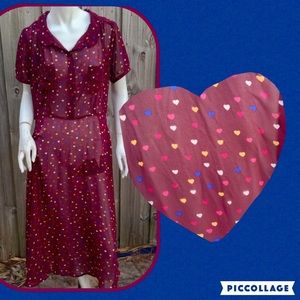 I Love HB1 sheer hearts valentines dress large