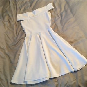 Boohoo White off the shoulder dress