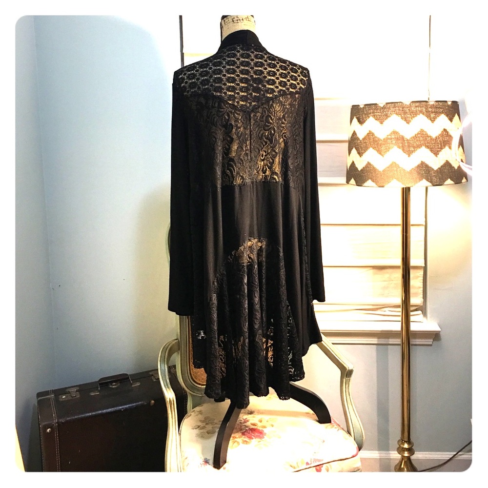 Black tunic cardigan