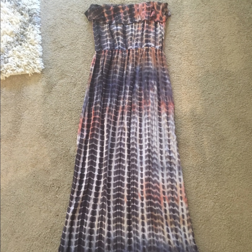 Tie dye strapless beach coverup