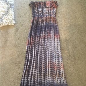 Tie dye strapless beach coverup