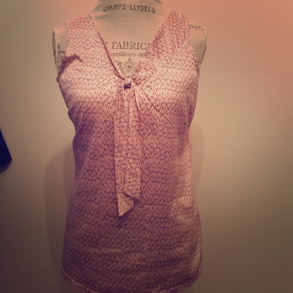 Pink rose satin sleeveless shirt