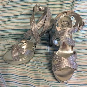 Glamorous Silver Platform Sandals