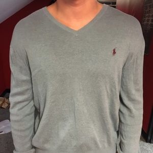 Polo V-Neck Cotton Sweater