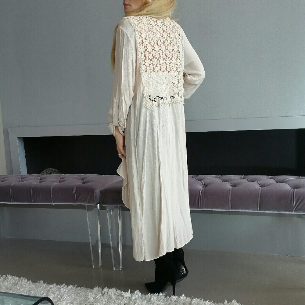 LOVELY TAUPE OPENFRONT DUSTER - Picture 2 of 4