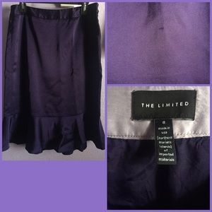 The Limited Purple Sateen Skirt