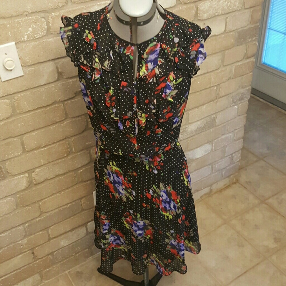 Floral polka dot dress