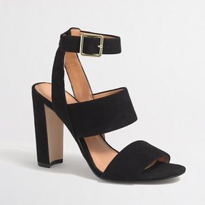 Suede strappy heeled sandals