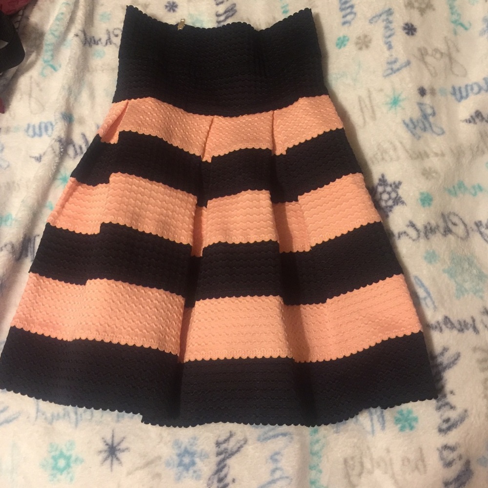 Pink & Navy Flare Skirt