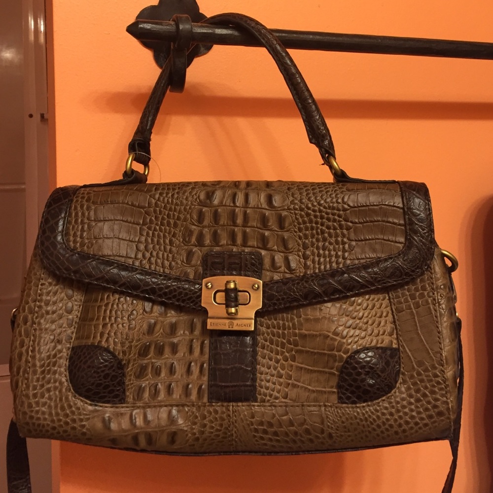 Alligator Leather Etienne Aigner crossbody purse