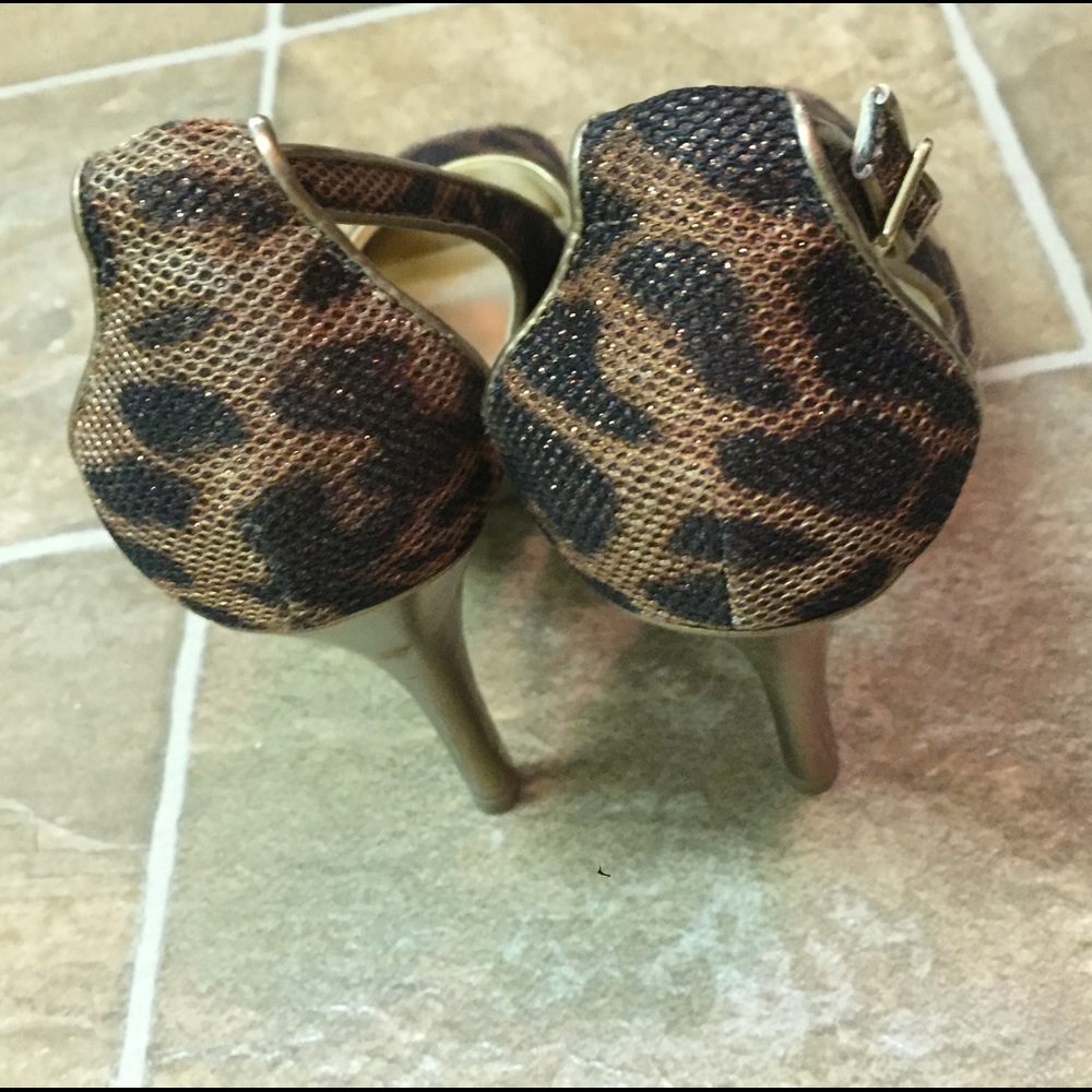 Guess Leopard Print Open Toe Pumps - image 4