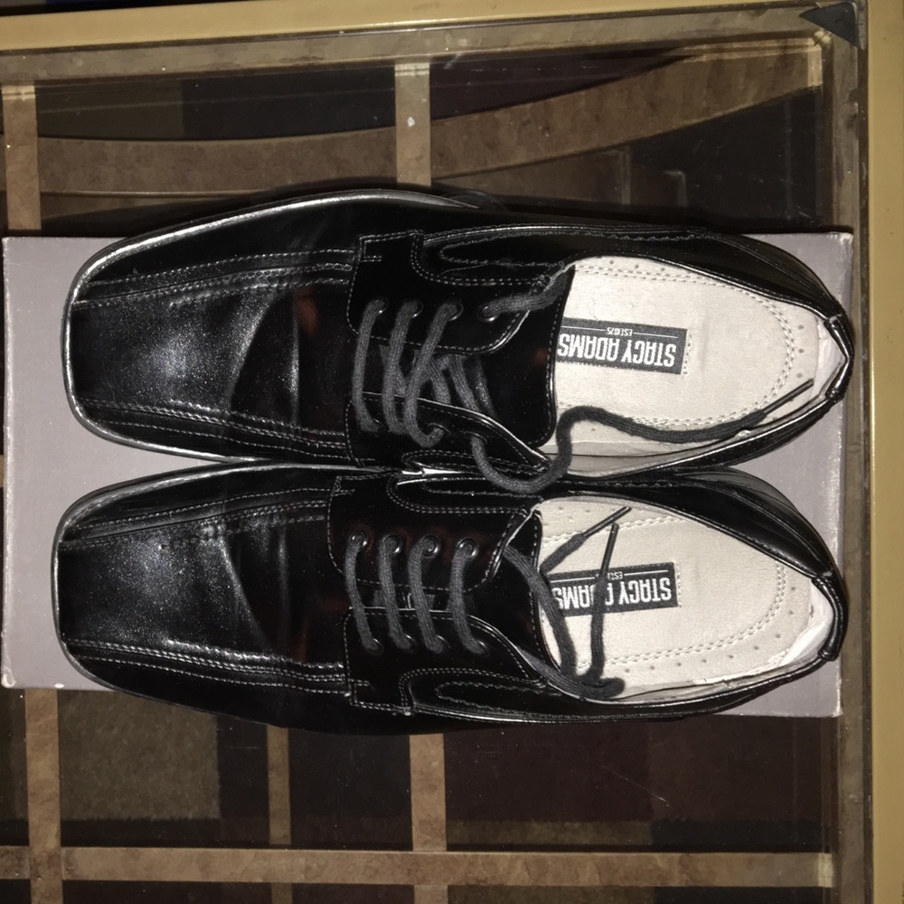 Boys Black Stacey Adams Dress Shoes