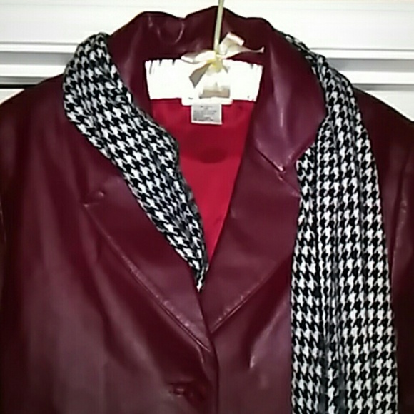 Crimson Leather Jacket - Picture 2 of 3