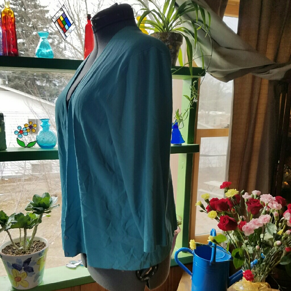 Cable and Gauge 2x Aqua Blue Cardigan SO Pretty!