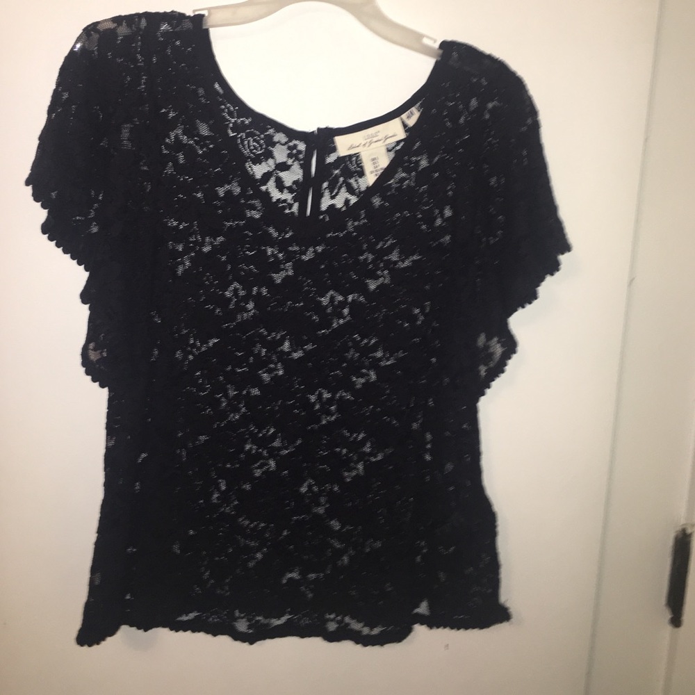 Navy blue lace top