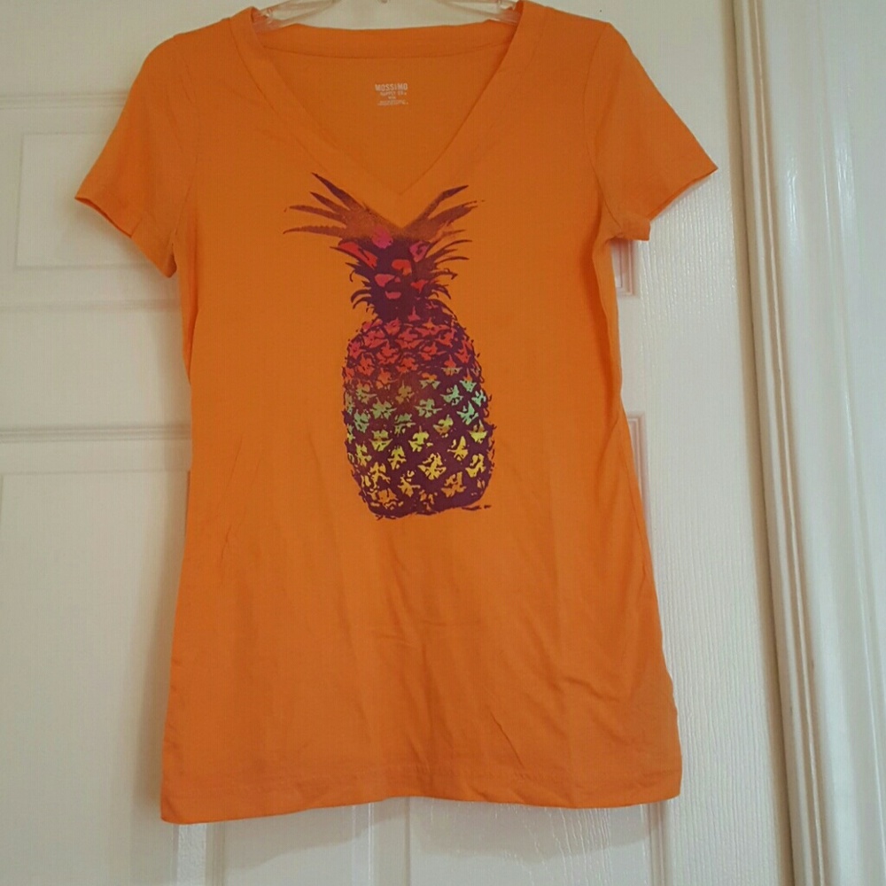 Orange V-neck T-Shirt