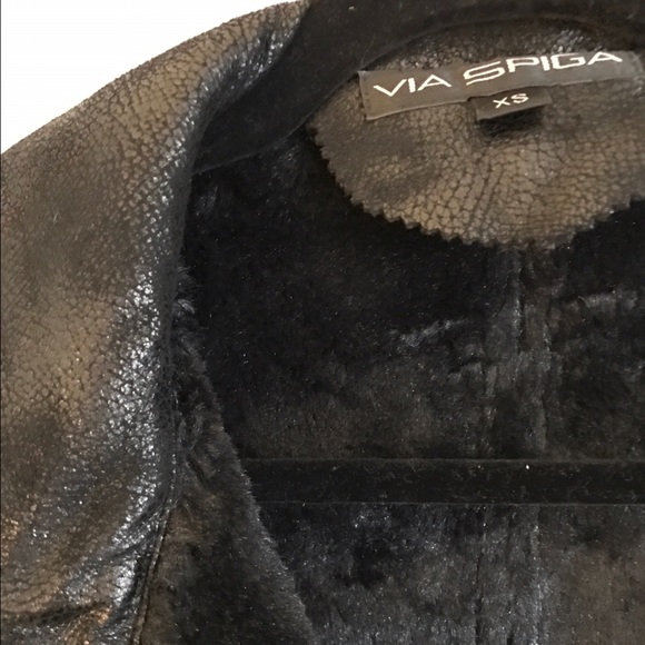 Via Spiga black vegan leather coat - Picture 2 of 2