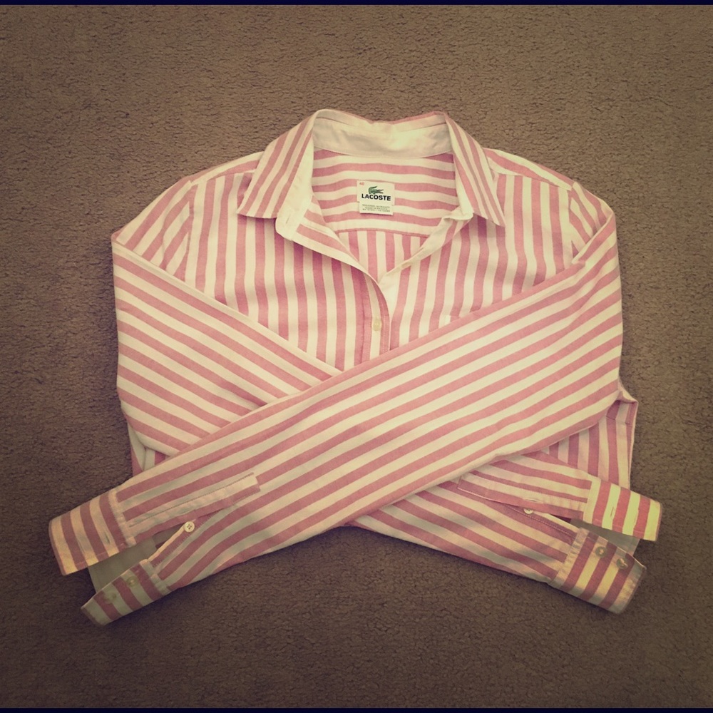 Lacoste stripe button down oxford