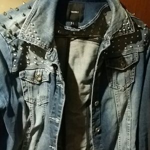Forever 21 jean spiked jacket
