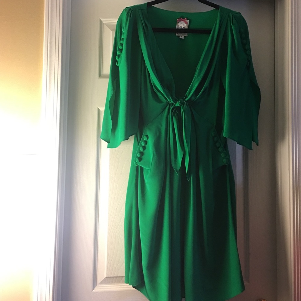 Yoana Baraschi Silk Tie-Front Dress