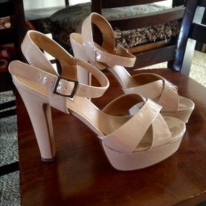 Steve Madden size 11  6" neutral strappy heels